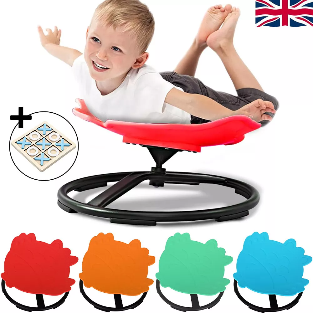 Child sitting in a sensory spinning chair for autism therapy